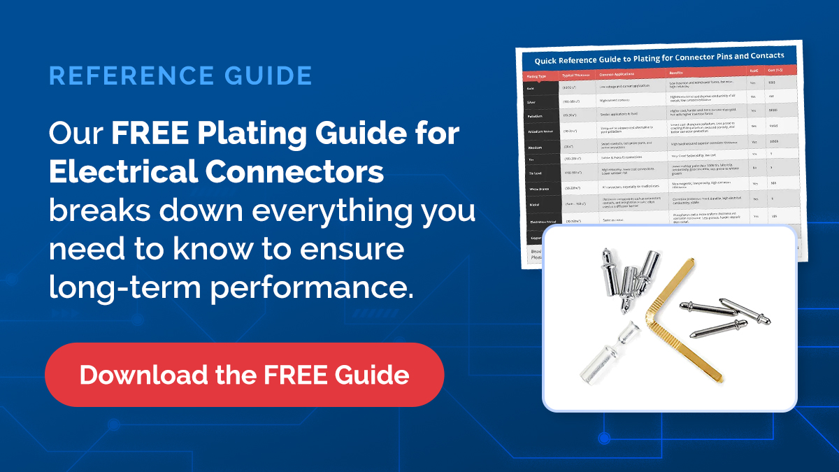 beadelectronics's tweet photo. Great plating = outstanding performance. ⚡️

Our Reference Guide to Plating for Electrical Connectors covers thickness, applications, benefits, RoHS, and costs across materials and more.

Make informed decisions with confidence!

#Engineering #Manufacturing #CustomConnectorDesign https://t.co/USB7IMNPm5