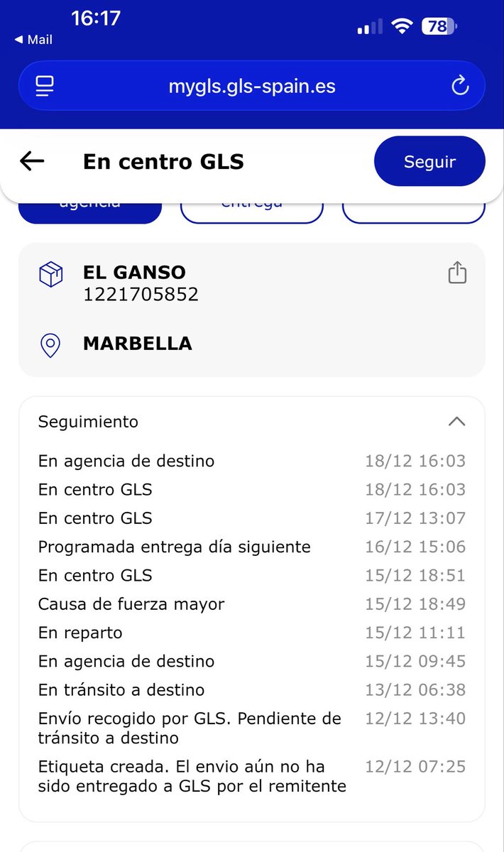 Errapa's tweet photo. @GLS_clientes @GLS_Spain https://t.co/G6bx4hiu6M