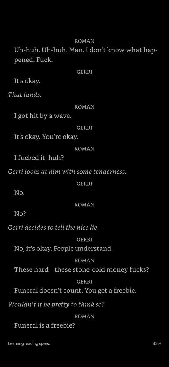 Lizwontcry's tweet image. Thinking about how Gerri could not stop herself from reaching out to comfort Roman when he needed her most, it will always be real to me