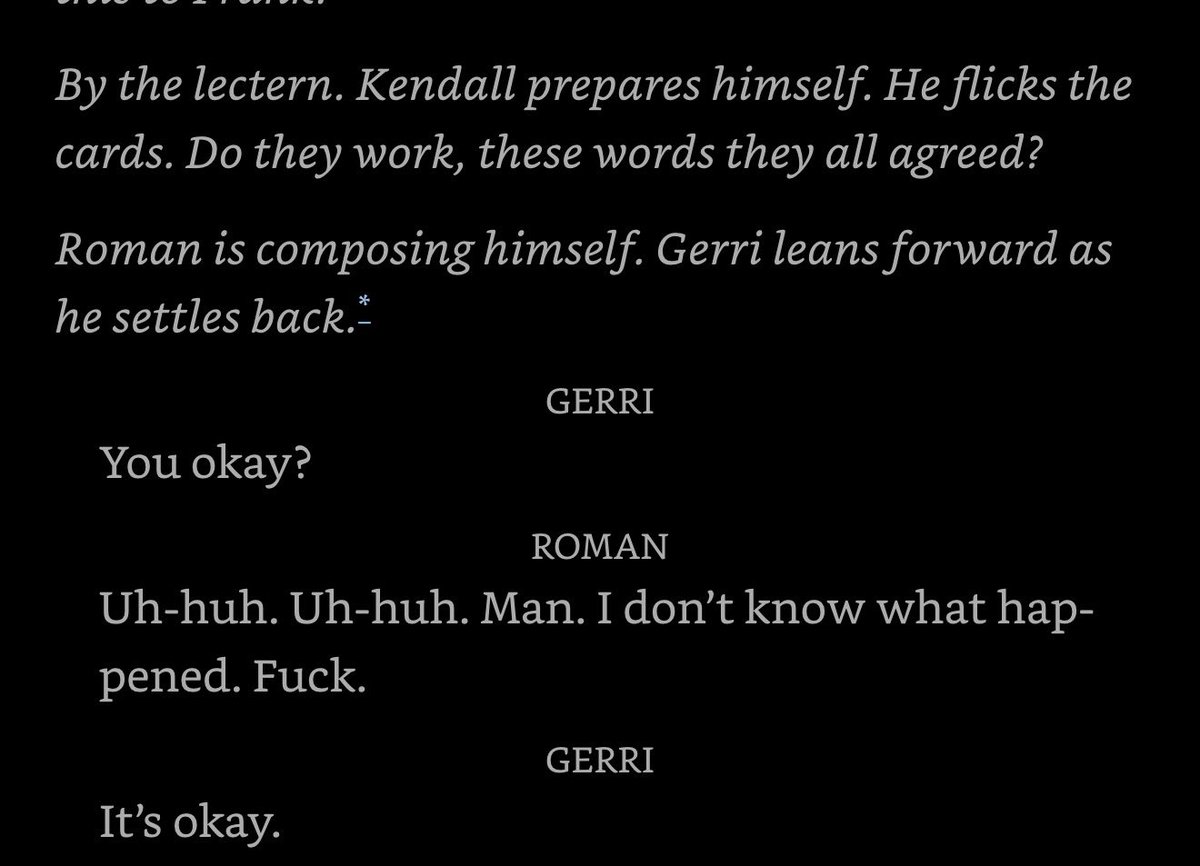 Lizwontcry's tweet image. Thinking about how Gerri could not stop herself from reaching out to comfort Roman when he needed her most, it will always be real to me
