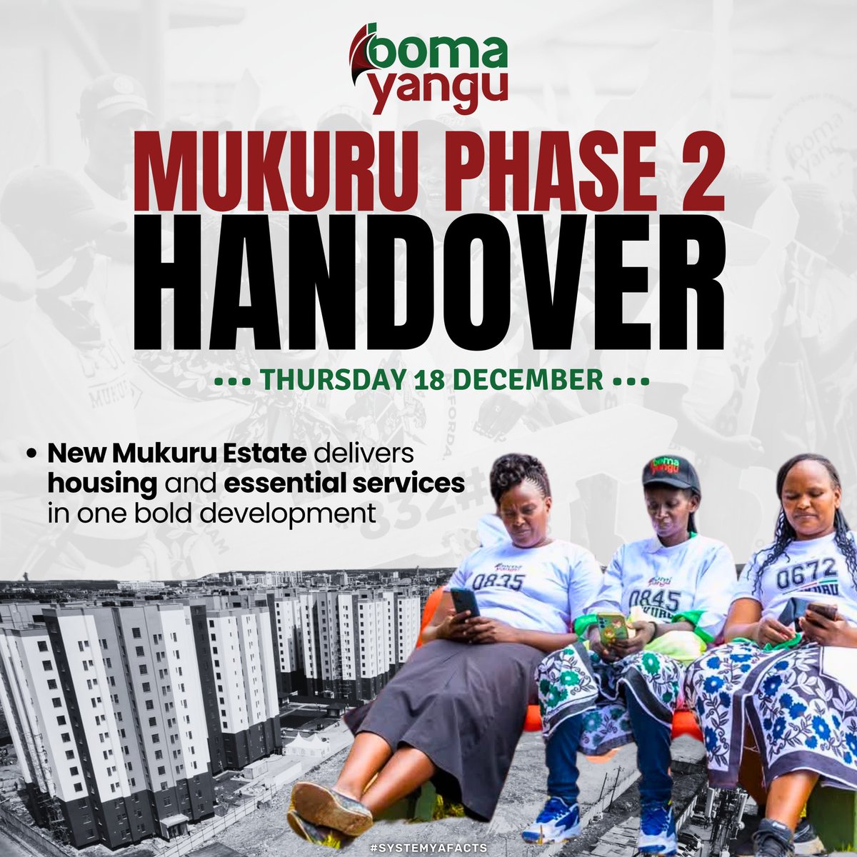 Families once trapped in informal settlements now step into ownership, security, and a future filled with promise thanks to affordable housing investments by government.
#MukuruPhase2Handover
 Christmas New Home BomaYangu