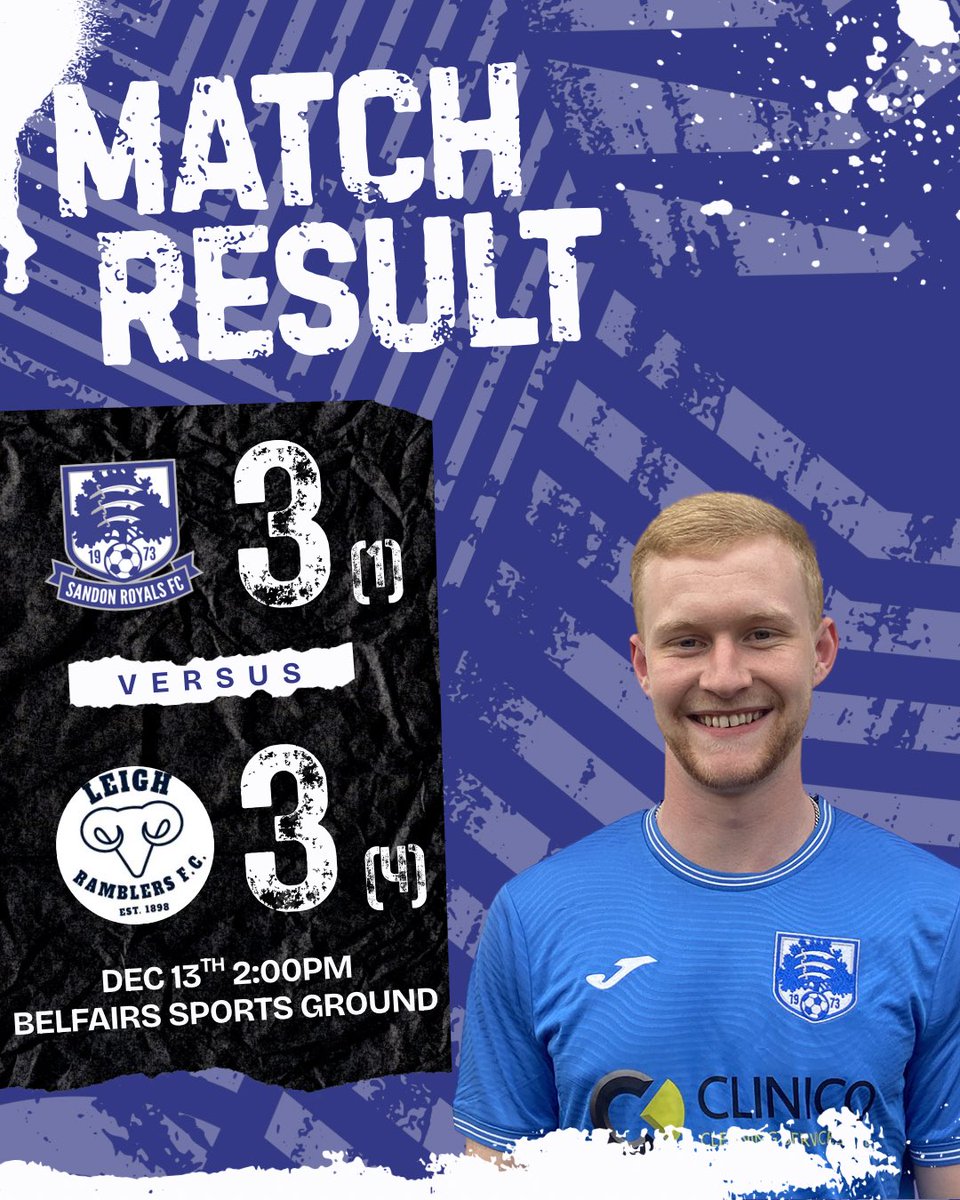 sandon_fc's tweet photo. Sandon Reserves 6–2 Springfield Social
Big response from the Reserves after an earlier defeat this season. Royals ran out deserved winners.

Sandon Royals 3–3 Leigh Ramblers (lost on pens)
Came back from 2 down, Benny hat-trick, but lost on penalties. Proper performance though 💙 https://t.co/Se6Ana7Bev
