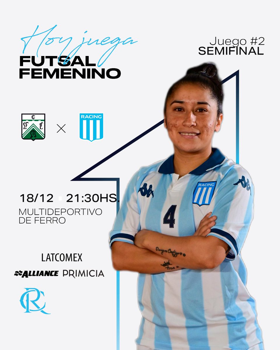 TotalmenteRC's tweet image. #FutsalFemenino
#Torneo2025
#Semifinales - Partido 2

Hoy juega @FutsalRacingAFA!

📅Jue 18/12
🏆Torneo 2025
🆚@FutsalFerro
⏰️21:30
🏟Multideportivo 1 (Martín de Gainza 260, CABA)[
🎫Socios gratis | Invitados $5000
📺youtube.com/@DeportesRacing

📸@RacingClub