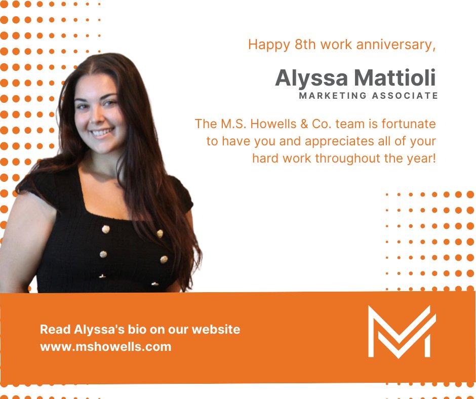 mshowells's tweet image. Happy eighth work anniversary, Alyssa! @mshowells is fortunate to have you and appreciates all of your hard work throughout the year!

#teamappreciation #workanniversary #msh
