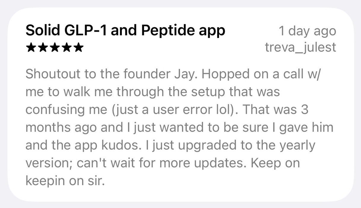 One of my favorite parts of building <a href="/PepTracker/">PepTracker App</a> is hopping on calls with the community and nerding out about GLP-1s and peptides.

I sometimes forget we’re even there to talk about the app 😂

Gotta love it.