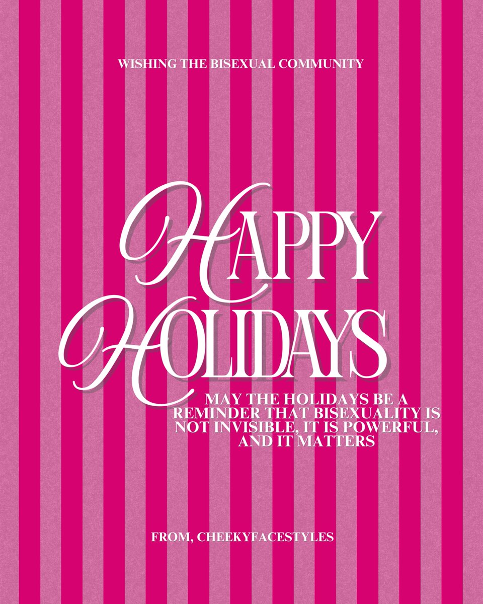 Hello_Bisexual's tweet photo. Happy holidays to the bi+ community #HappyHolidays #queer #bisexual #lgbt #lgbtq #bisexualcommunity #biplus #seasonsgreetings #MerryChristmas https://t.co/lkvDKcuX0N