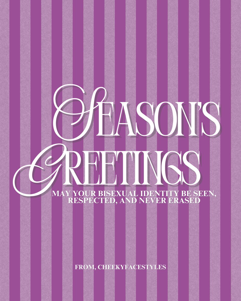 Hello_Bisexual's tweet photo. Happy holidays to the bi+ community #HappyHolidays #queer #bisexual #lgbt #lgbtq #bisexualcommunity #biplus #seasonsgreetings #MerryChristmas https://t.co/lkvDKcuX0N