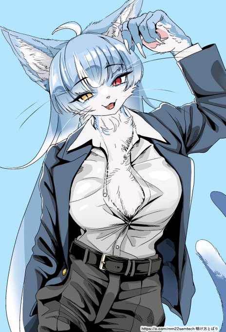 おまねこくん 男子高校生(冬毛)の姿 