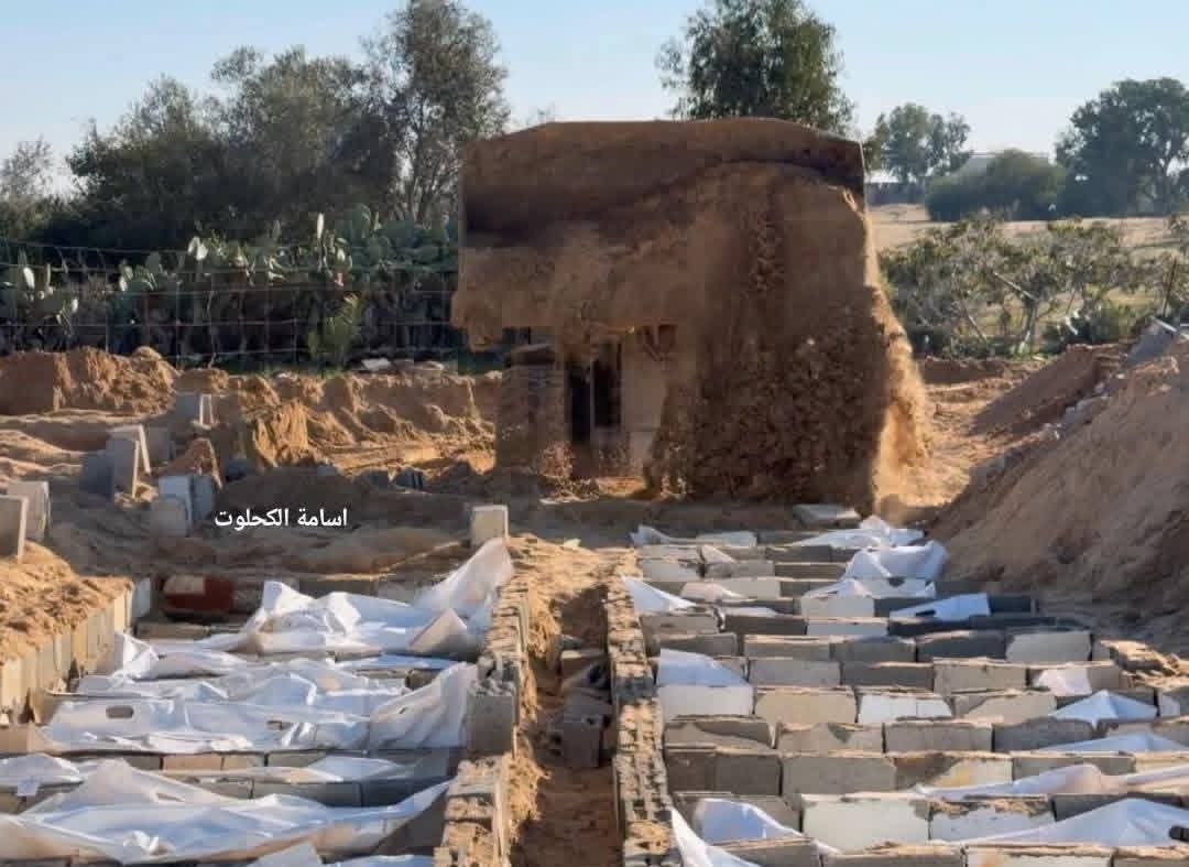 Medo198518's tweet photo. More than 50 bodies were found under the rubble of the Salem family home in Gaza and transferred to the Numbers Cemetery in Deir al-Balah.

Every day, dozens of bodies are moved from the rubble to the Numbers Cemetery.

We do not want to be reduced to mere numbers. We have fingerprints in this life, and we want our names, faces, and dignity to be remembered.