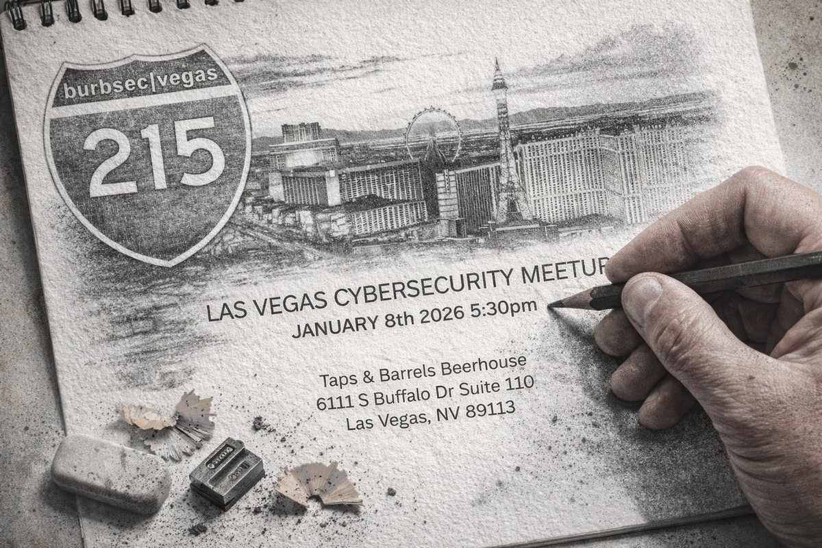 BurbsecVegas's tweet photo. Las Vegas Cybersecurity Group Meetup - next meetup January 8th, 2026. https://t.co/CUMMmPgbX5 #burbsec @BurbSec @BurbsecPrime @BurbsecEast @BurbSecNorth @burbsecgalway @BurbSecCon https://t.co/YOpNXoSzRS