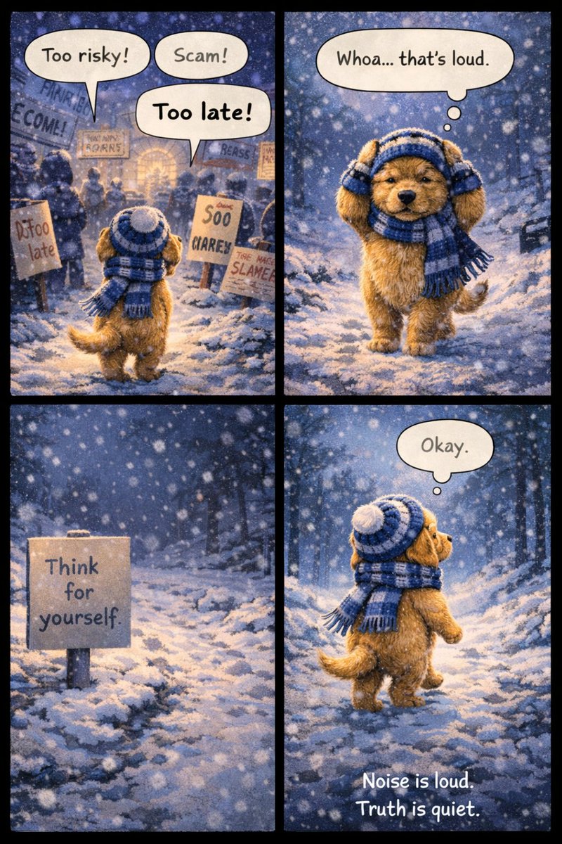 Chapter 2 - The Noise.

Everyone shouts. Warnings everywhere.
$Muffin stops… listens… and thinks for himself.

Because noise is loud.
Truth is quiet.

The journey to SolanaCity continues.

Contract:
CEmyFLPZ8abe2zVxgxBYo3jrh6ZLwvzCKadMayXipump

🔥 powered by @Solana