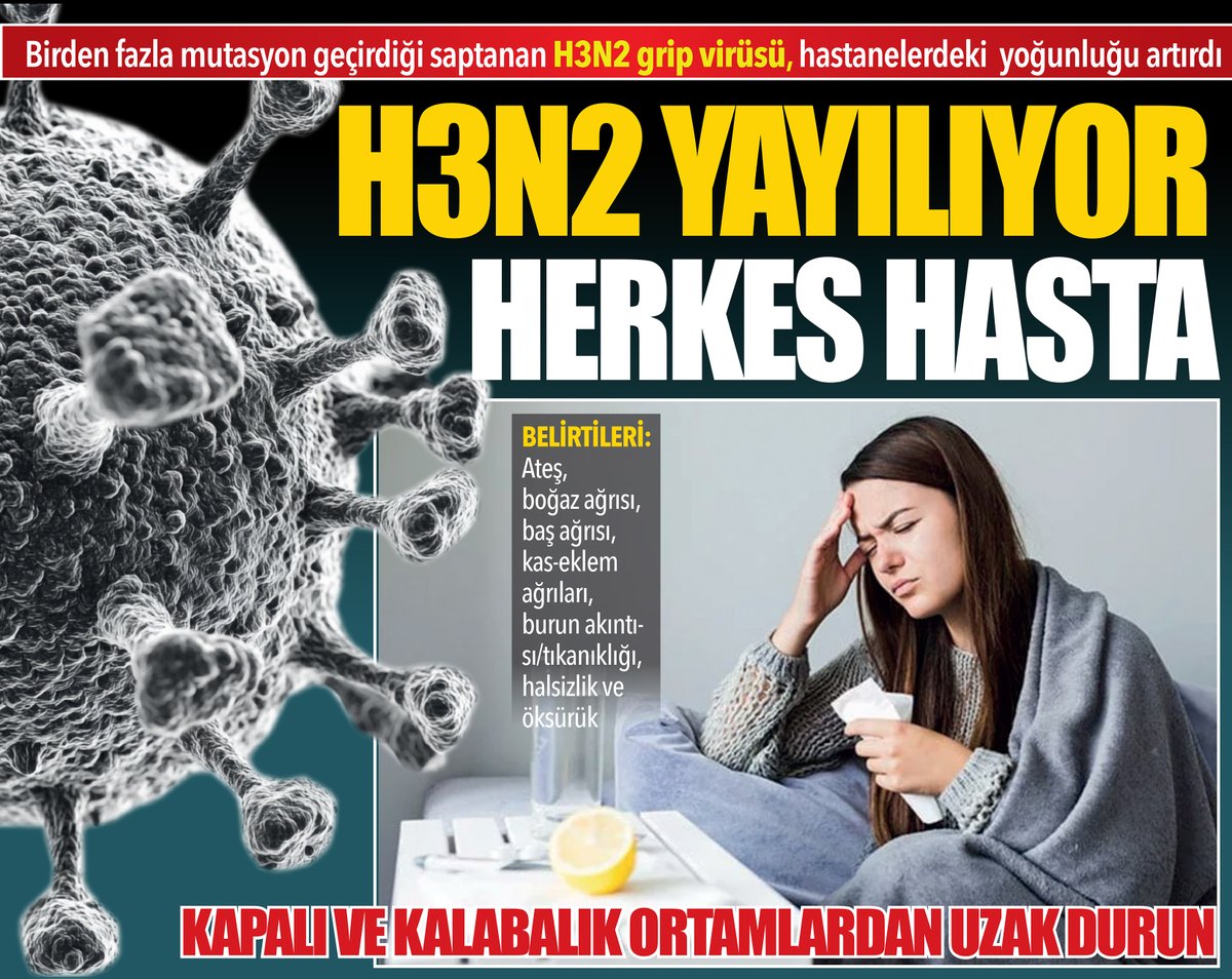 gaziantepolusum's tweet image. H3N2 YAYILIYOR, GAZİANTEP’TE HERKES HASTA gaziantepolusum.com/haber/27070358… 
#h3n2 #hastalık #virüs #sağlık #haber #Gaziantep #acil #SONDAKİKA