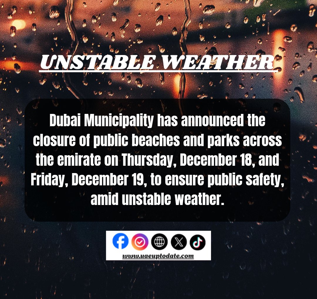Due to unstable weather  :