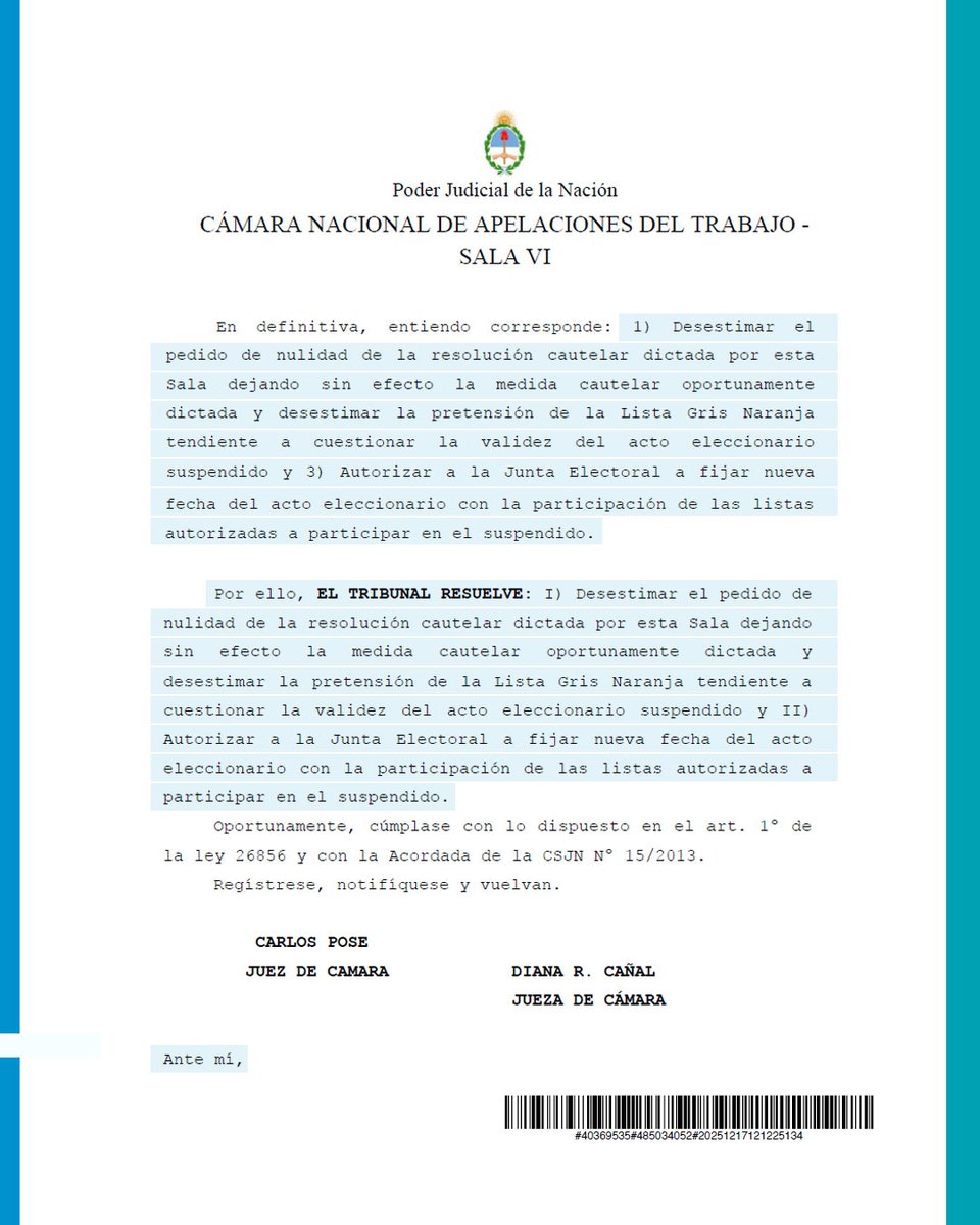 Se hizo justicia, TENEMOS ELECCIONES