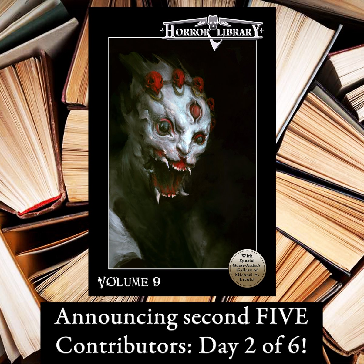 DAY 2 OF 6 OF ANNOUNCING! Table of Contents for: +HORROR LIBRARY+ Volume 9
More here:
ericjguignard.substack.com/p/day-2-of-6-o…

#HorrorLibrary, #anthology, #DarkMoonBooks, #NewRelease