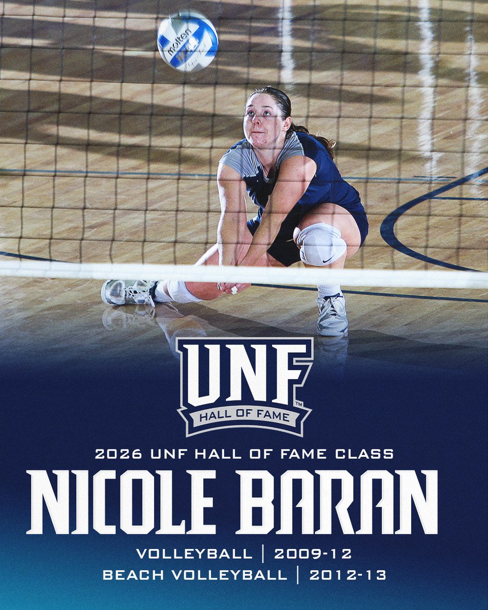 OspreyVB's tweet image. Congratulations to Nicole Baran for her selection into the 2026 UNF Athletics Hall of Fame Class!

📰 bit.ly/UNF26HOF

#SWOOP