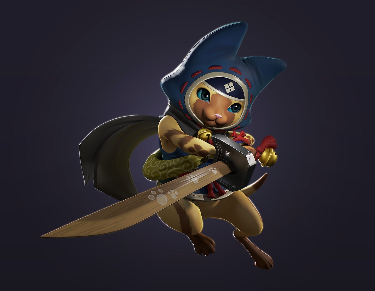 Gnomon_Workshop's tweet photo. Palico from Monster Hunter Rise, reimagined by @KatUnsworthArt for the Capcom Challenge; a tribute to Capcom's iconic character design legacy.

Learn Kat's process for modelling stylized characters for games:
https://t.co/sOHTBQHtRo https://t.co/iiSM8aelJf