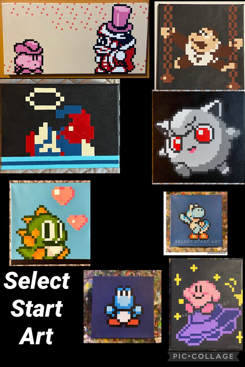 Looking for a late Christmas gift? Shoot me a message and surprise your loved ones with an awesome painting! I can get these out by Friday and ship 3 day!
.
#pixels #painting #videogameart #nintendo #retro #retrogaming #nes #gameboy #pixelart #pixelartist #8bit