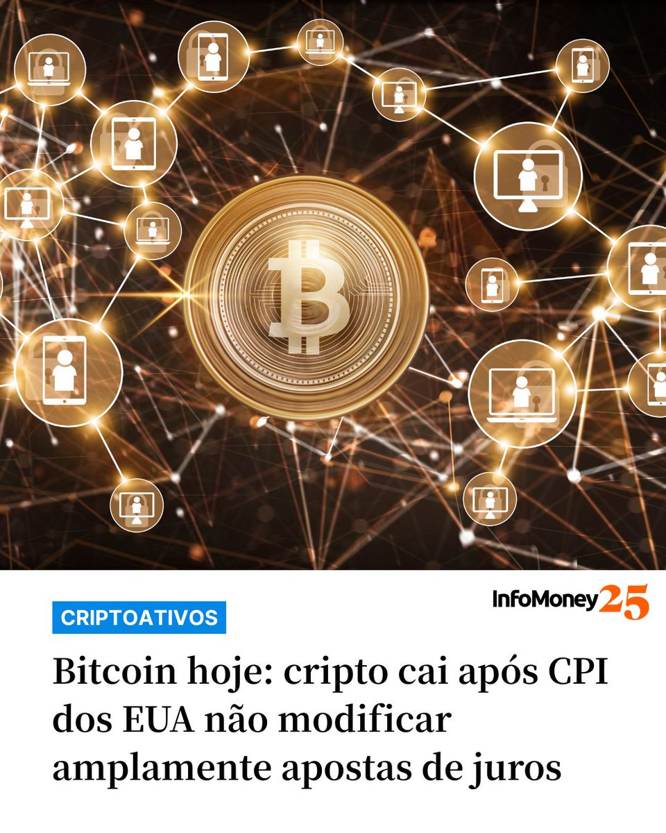 CRIPTOATIVOS O bitcoin (BTC) operou em queda nesta quinta (18), após  leitura benigna da inflação ao consumidor dos Estados Unidos deixar  inalteradas expectativas do mercado por manutenção dos juros na próxima  decisão