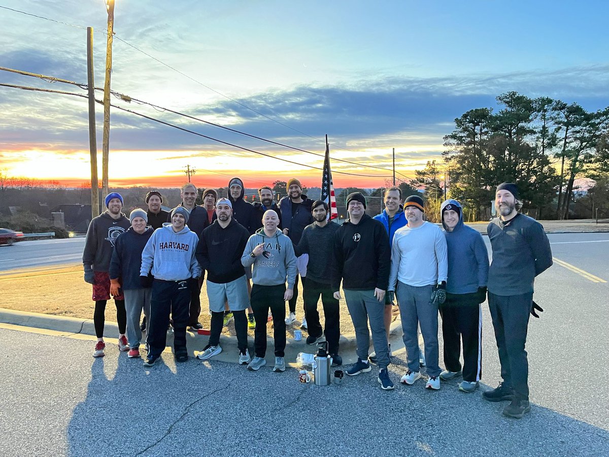 F3Brig's tweet image. Dream On led 19 on a chilly morning for his VQ. AMRAPs with coupons and without with running between stations. Mindfulness (non-judgmental awareness of present experiences) COT: Focus on gratitude. Change your perspective of situation, if necessary, to emphasize the positive.