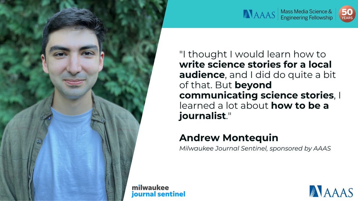 ⛈️ Spotlight on Andrew! Andrew spent the summer at <a href="/journalsentinel/">Journal Sentinel</a> diving deep into stories thanks to @AAAS. See his work unfold here: aaas.org/programs/mass-…
#MassMediaFellowship #SciComm