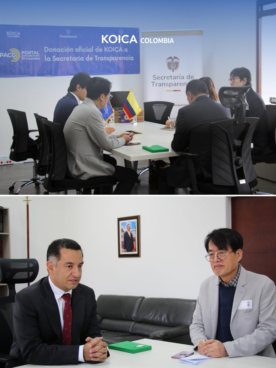 KOICACOLOMBIA's tweet photo. Como parte del proyecto PACO II, desarrollado junto con la @STransparencia  del @DapreCol , KOICA Colombia donó equipos tecnológicos que permitirán fortalecer el desarrollo institucional. https://t.co/VDGFMhE3KQ