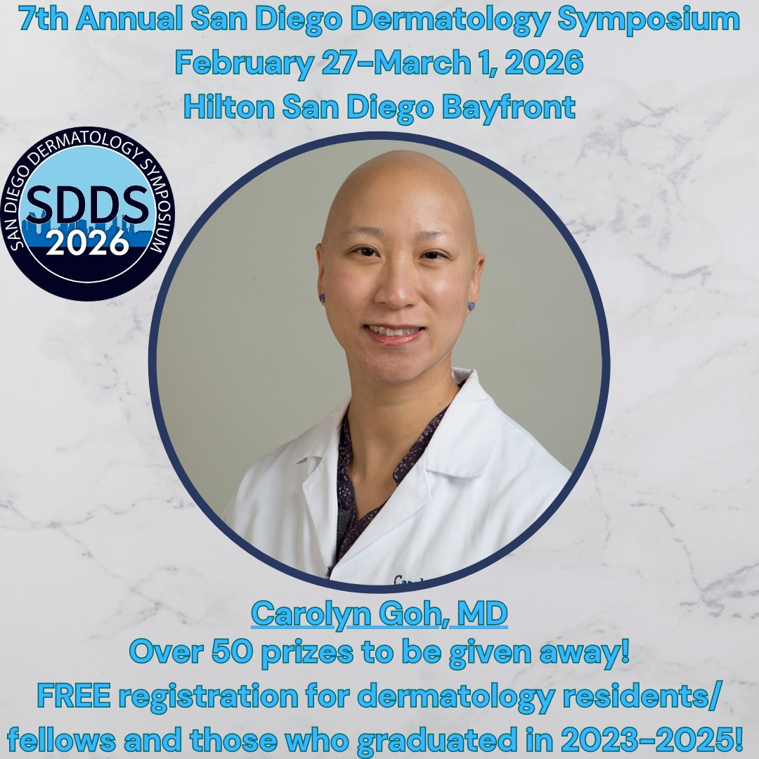 Dermaeducation's tweet photo. 7thAnnual San Diego Dermatology Symposium
February 27-March 1, 2026
Hilton San Diego Bayfront
Free registration for dermatologists/derm NPs and PAs who graduated in 2023-2025, derm residents and fellows!
Prizes to be given away, some worth over $1700!
https://t.co/5Yhn8bBnm3 https://t.co/7t2Phwn7YA