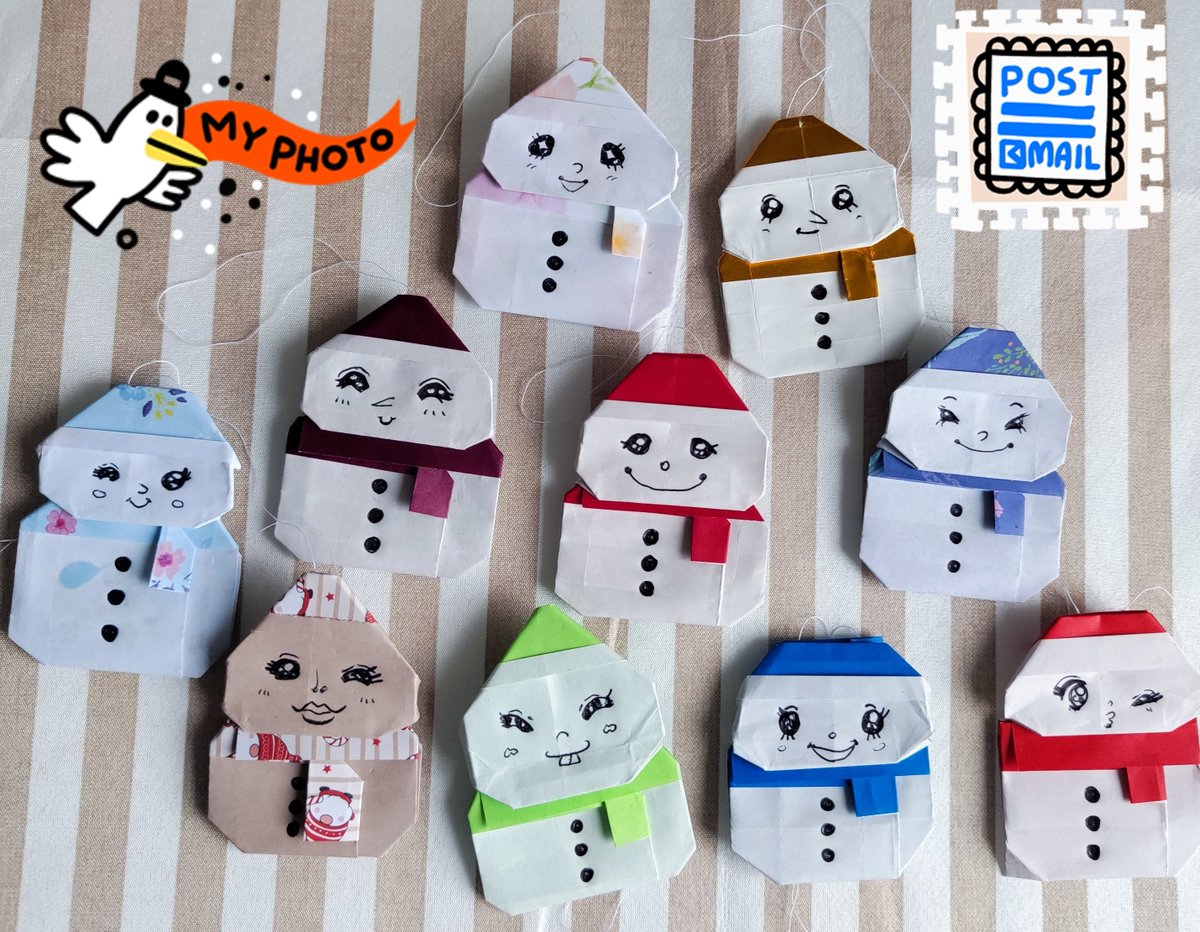 I made 10 #origami snowmen for our neighbors 🎶 aren't they cute? Maybe I'll make even more ❣️
Happy holidays 🎄🎂✨

#Christmas