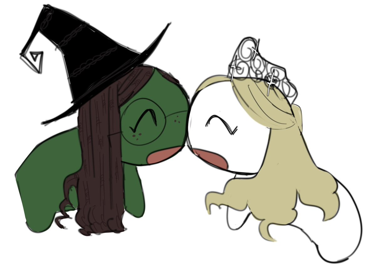 pocketsaint87's tweet photo. Glinda x Elphaba kiss https://t.co/sJyK6OM1rj