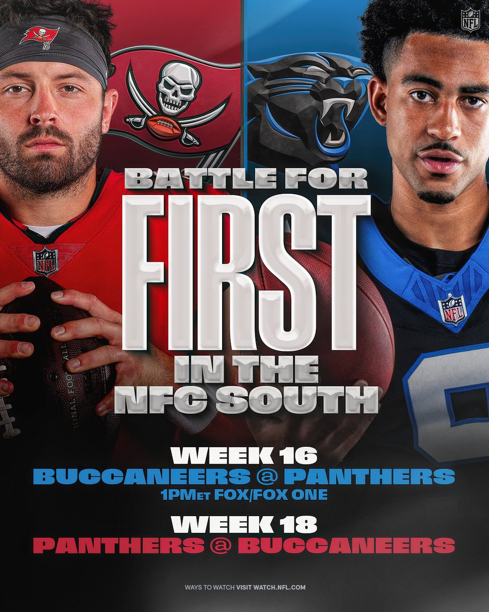 An NFC South showdown with major implications 🍿

TBvsCAR– Sunday 1pm ET on FOX/FOX One