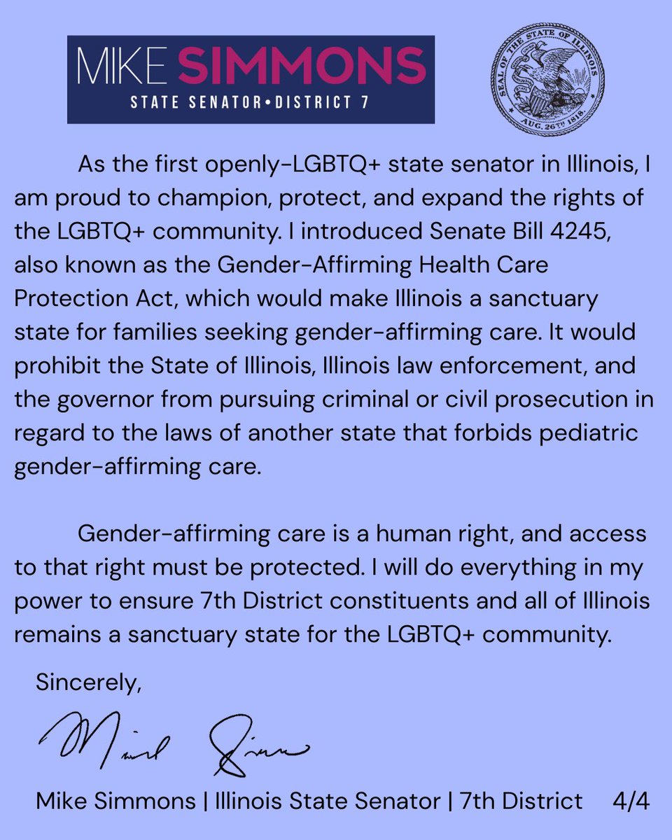 SenMikeSimmons's tweet photo. Today, RFK Jr. and the Trump administration launched another attack on gender-affirming care, committing another outrageous overreach of federal power in pursuit of criminalizing everyday Americans. As state senator, I will always fight for your right to gender-affirming care. https://t.co/rM7AYqdZDq