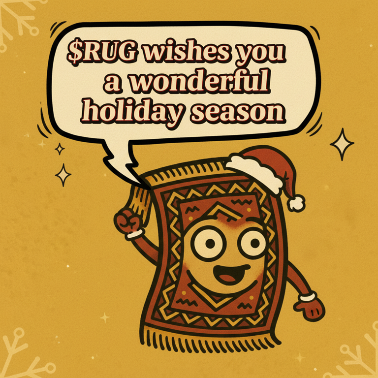 theofficialrug's tweet photo. 🎄🎅🎄
$RUG wishes you a wonderful holiday season !

"In 2026, we aren't just holding the floor, we’re rolling out the red carpet for a legendary moon mission!"

Let's keep hope alive, let's all work together hand in hand. 💪 https://t.co/bWAXNbOgnY