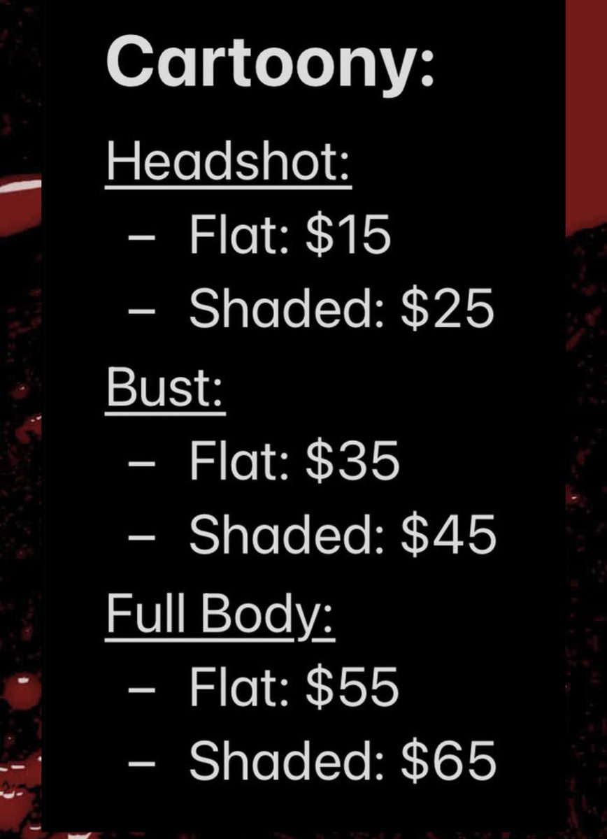 Gutz_and_Crafts's tweet image. Christmas comms are open!

I dont have any recent examples, but heres my recent artwork
And prices!!

They will be finished before Christmas guaranteed!!!
Or get a refund! 

Please dm me if you want a slot

(Please see comments to see how many slots are left)