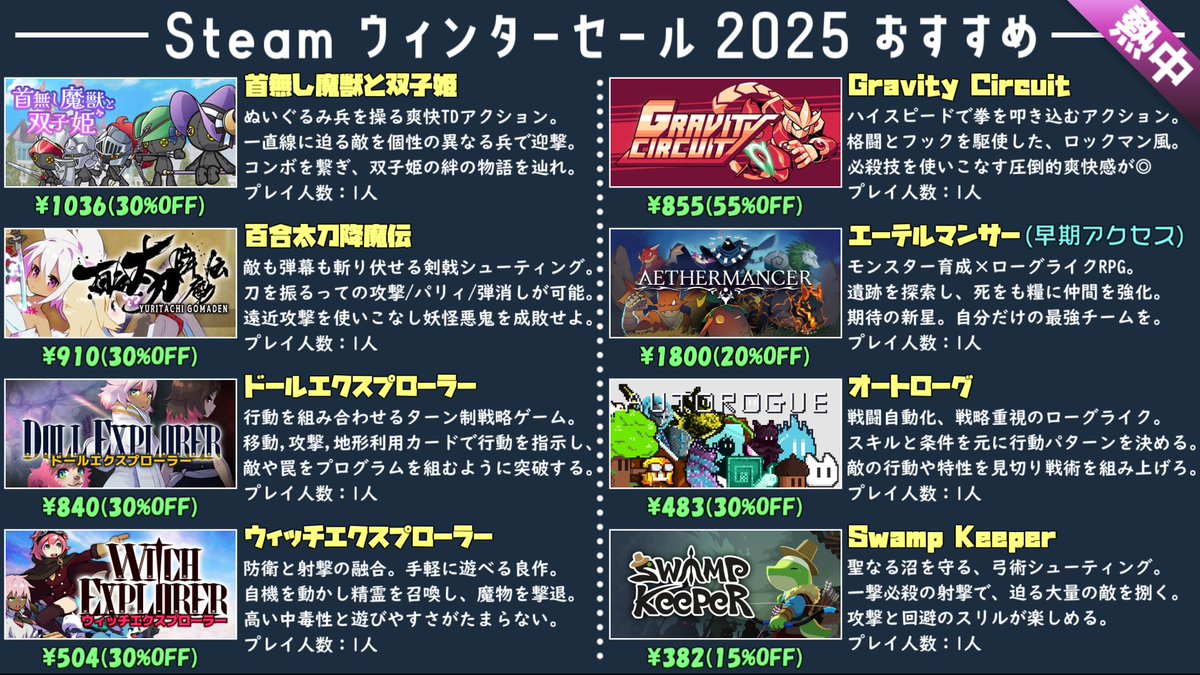 Steamウィンターセール2025おすすめまとめ！ 全てプレイ済み＆過去最大