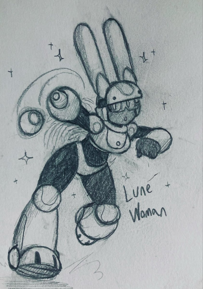 KnightlyPhantom's tweet image. Lune Woman’s glow-up from her original concept sketch was crazy!! 
Left is old, right is new 💫