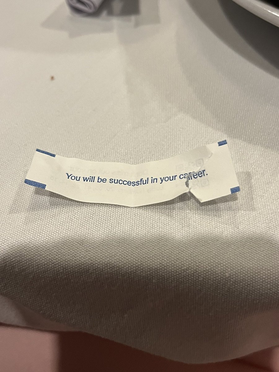 got this fortune cookie at my office christmas lunch (i was fired unexpectedly and unfairly and i am leaving after the holidays) (my boss politely asked me what my fortune was) (fuck my stupid chungus life)
