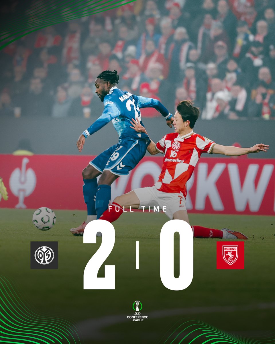 Samsunspor's tweet photo. ⏱️ 90+6' : Maç bitti
#MAIvSAM #Samsunspor #UECL #AtatürklüArma #FromSamsuntoEurope #UEFA #ConferenceLeague https://t.co/dzXCKh4CvN