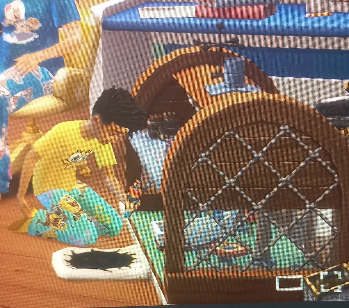 rbcan20's tweet photo. Sims'e SpongeBob kitleri gelmiş crusty crab oyun evine ve jelly fish avizeye bakınnnn 😭 https://t.co/Go0WLmGWoO