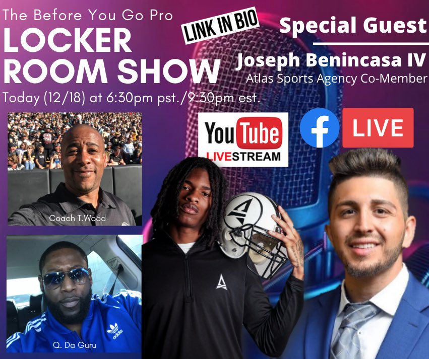 BeforeYouGoPro's tweet photo. With the Regular Signing Period approaching fast, and the Transfer Portal ready to bust. 

It’s the perfect time for us to talk a little 
NIL with @AtlasEmpower Co-member Joseph Benincasa. Let’s go!
#BYGP #LockerRoomShow #AtlasSportsAgency #NIL #CollegeFootball #TransferPortal https://t.co/7iDzNSorJ8