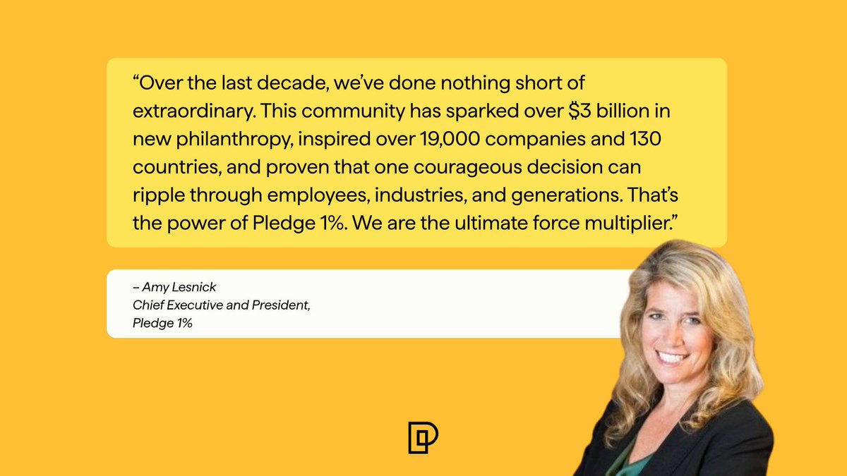 Pledge 1% provides businesses with the tools, framework, and peer support to make a change — ultimately helping companies champion social impact. Be a part of the global movement today: pledge1percent.org

#Pledge1