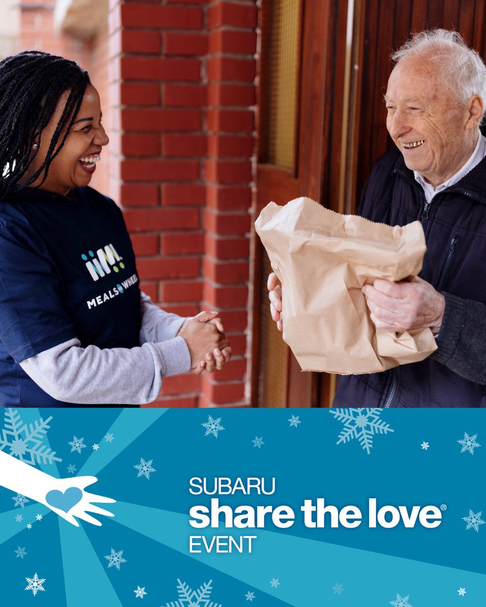 Since 2008, Subaru and its retailers have helped provide nearly 5 million meals and visits to homebound seniors. 💙🚗  That’s more than numbers; it’s health, independence, and connection. Join us by supporting the Subaru Share the Love® Event. Learn more: bit.ly/4r6rF3a