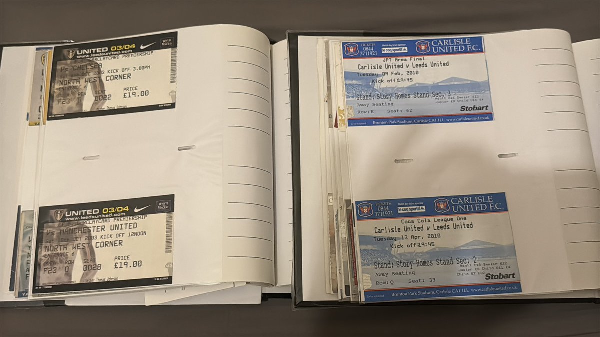 TomSJohnson's tweet photo. Modern football will eventually kill off paper tickets! But seeing these side by side! Priceless memories! #lufc #AgainstModernFootball https://t.co/YWuAWHDuXH
