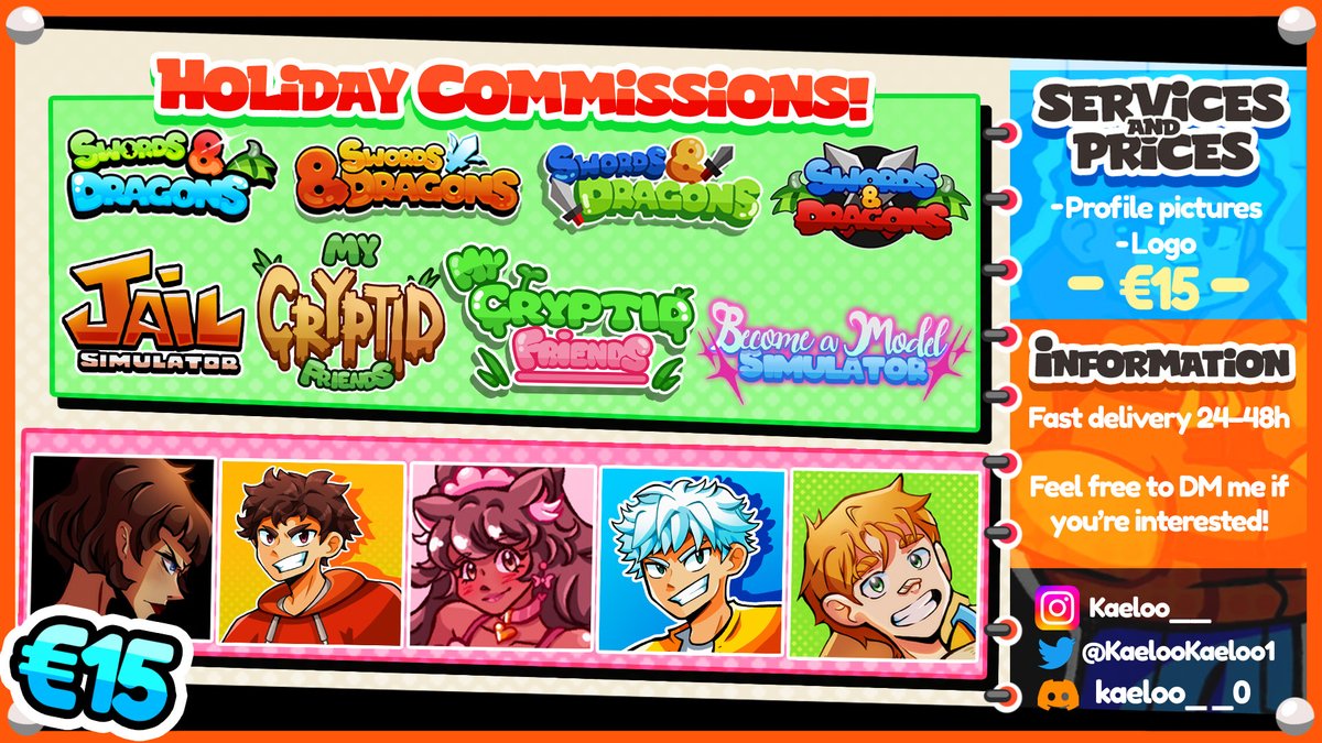 🚨Holiday Commissions🚨
🌟From December 19 to 27, I’m offering profile pictures and logo as micro commissions

-Price: €15
-Delivery fast 24–48h

💬Feel free to DM me if you’re interested

#Commission #artist #commissionsoopen #Logo