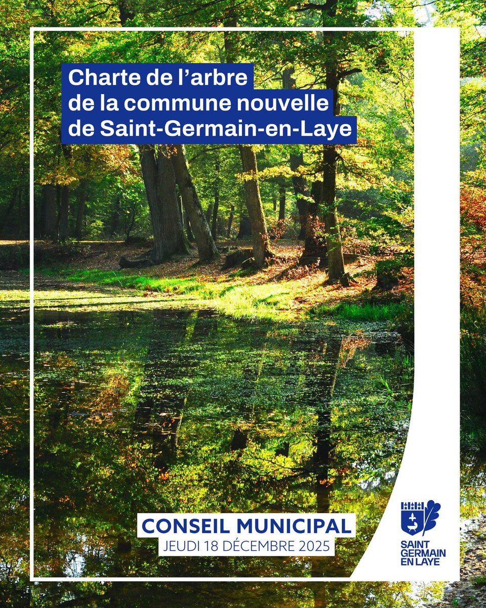 #ConseilMunicipal | Adoption de la Charte de l’Arbre de la ville <a href="/StGermainLaye/">St-Germain-en-Laye</a>, pour préserver et valoriser notre patrimoine arboré 🌳

Plus de 8 500 arbres protégés, avec un outil technique et pédagogique pour habitants et professionnels.