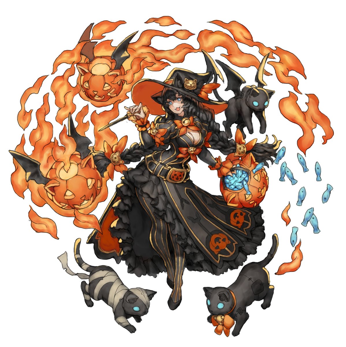 「I finished painting this halloween Nekon」|NRC Grayのイラスト