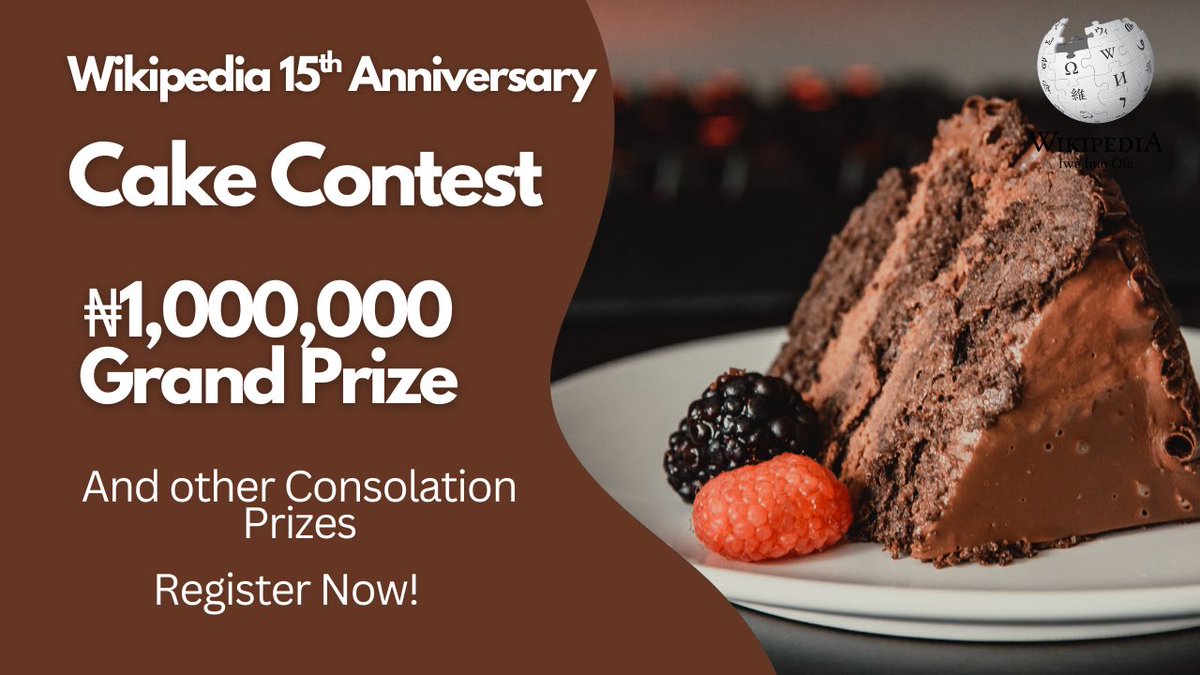 🎉 CALLING ALL BAKERS! 🎂🔥
As Wikipedia marks 25 years of sharing free knowledge, we’re celebrating in the sweetest way possible, with a Cake Contest that puts your talent in the spotlight!

This is your chance to:
✨ Showcase your creativity
✨ Celebrate a global movement
