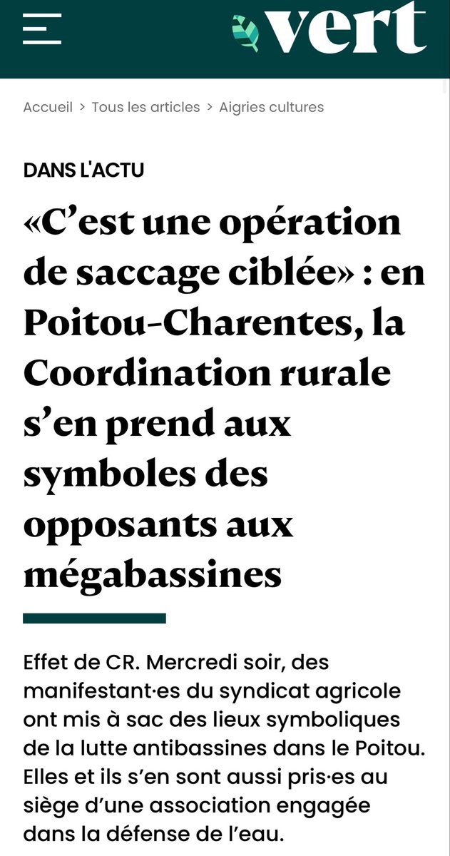 NicolasFramont's tweet image. En Poitou-charentes la Coordination rurale profite du mouvement agricole pour mener sa propre vendetta, avec la bénédiction de la police, contre le mouvement écologiste et anti-bassines. Le centre-ville de Melle a ainsi été saccagé. À Rochefort c’est la LPO qui a été ciblée.