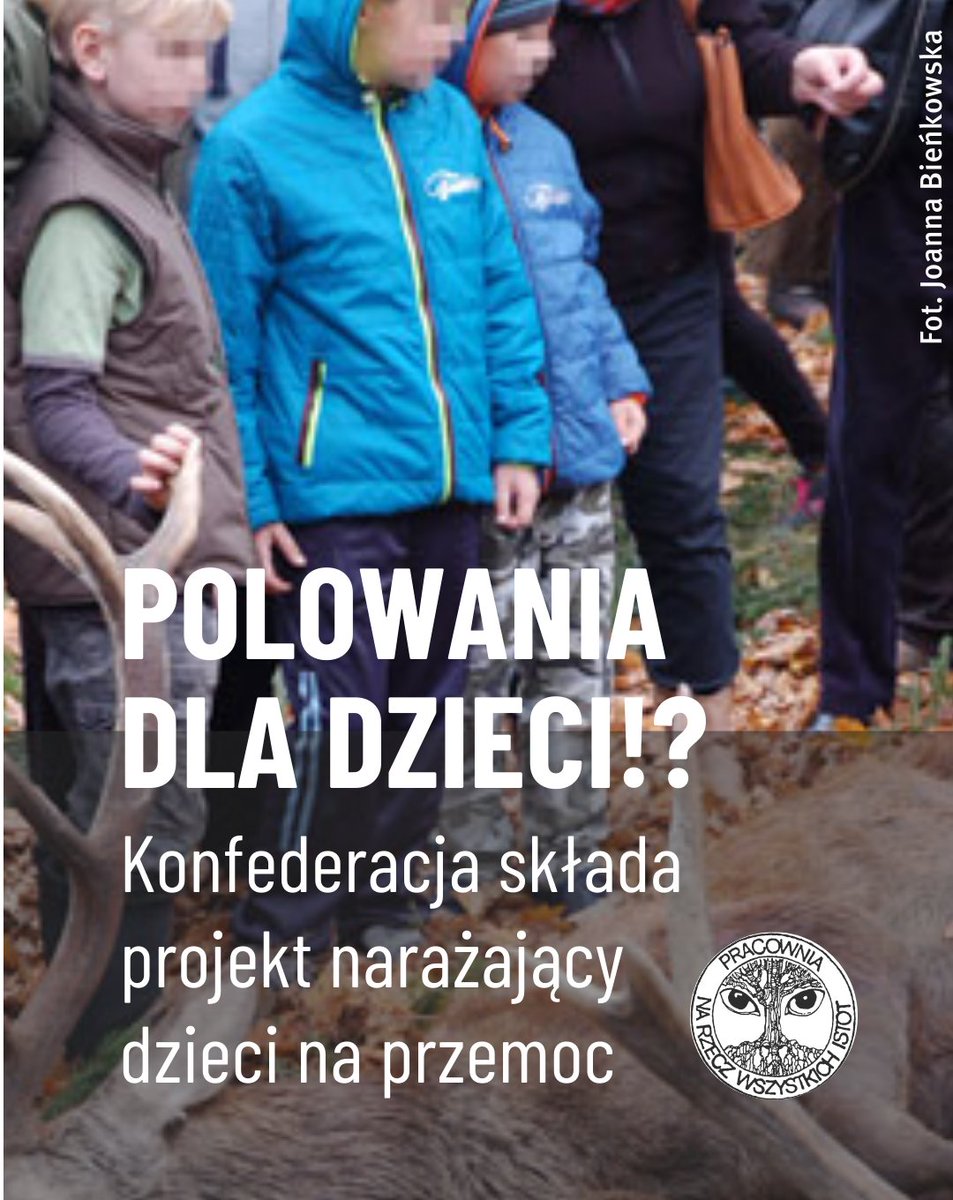 🔴Konfederacja chce znów wciągać dzieci w polowania, by „hodować przyszłych myśliwych”.  Projekt, który trafił do Sejmu to cofanie wielkiego kroku z 2018 r. kiedy wprowadzono zakaz i gra pod Polski Związek Łowiecki. 

‼️Brutalne treści szkodzą dzieciom – psychologowie są zgodni i