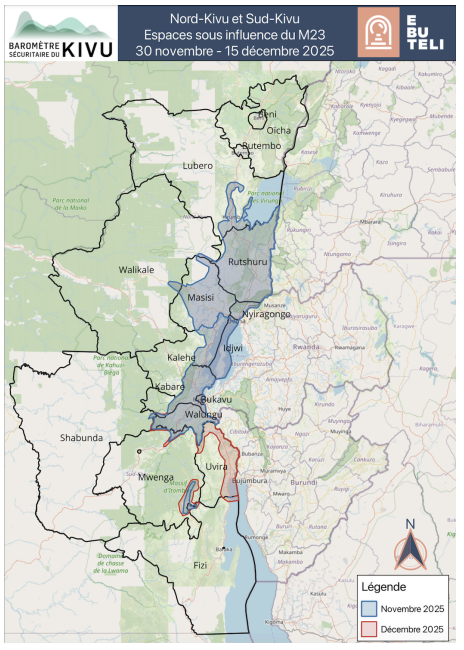 afrikarabia's tweet image. #RDC Le #M23 poursuit son expansion, les massacres des #ADF augmentent▶️ Le Baromètre sécuritaire du Kivu #KST a documenté 226 incidents sécuritaires Nord et Sud-Kivu durant le mois de novembre 2025 (en légère baisse de 5 % par rapport au mois d’octobre). Le nombre de civils tués