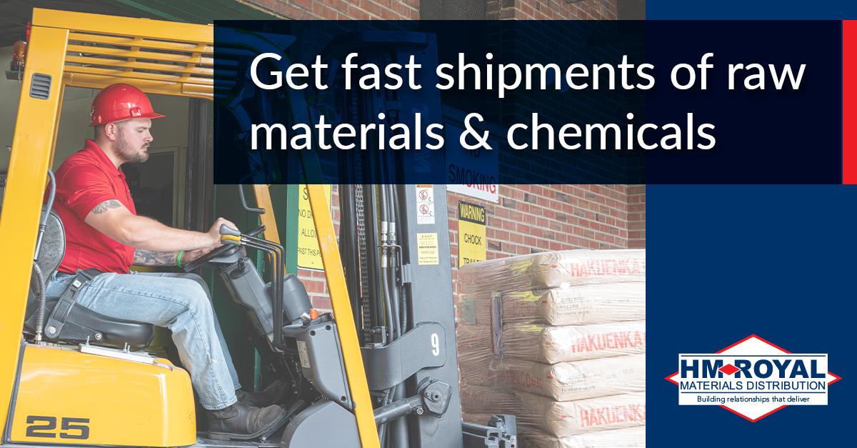 At H.M. Royal we can connect you with specialty raw materials and chemicals from any location. We have 13 warehouses across the United States, so you receive fast shipments and stay on schedule. 

Contact a sales rep: ow.ly/n1rP50XLBv6

#HMRoyal #ChemicalIndutry #Chemicals